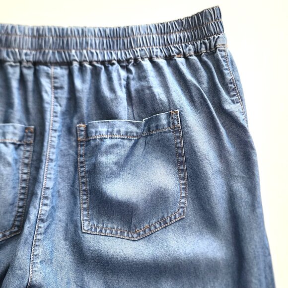 Olsen Anna fit wide leg pull on soft denim look pants - Picture 5 of 10